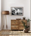 Picture of Black and white picture of snowy mountain peak